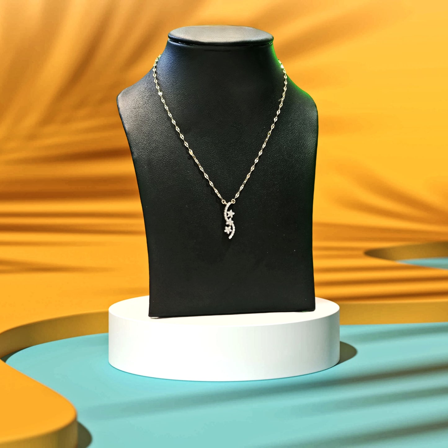 DIAMOND PENDANT AND CHAIN